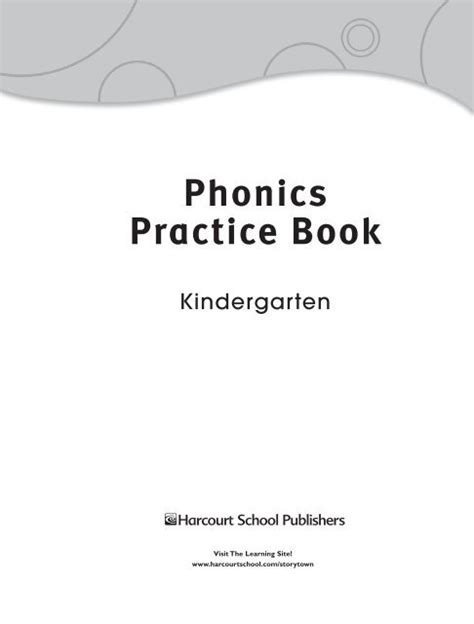 In grade K, phonological awareness skills include manipulating individual phonemes by adding, deleting, changing, blending, or isolating. . Harcourt phonics practice book kindergarten pdf english